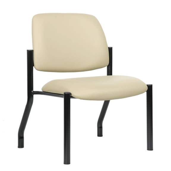 Boss Office Products Antimicrobial Armless Guest Side Chair, 400 lb. weight capacity, Beige