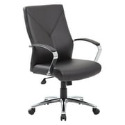 Boss Office Products B10101-GY LeatherPlus Executive Chair with Silver Accent, Grey