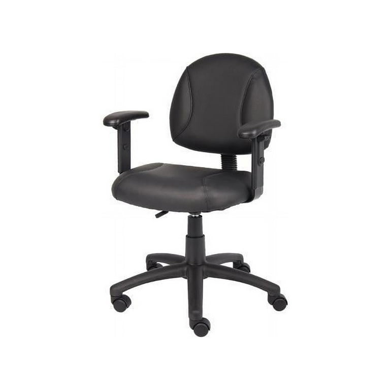 Boss Office Products Black Contemporary Ergonomic Adjustable Height Swivel  Upholstered Task Chair