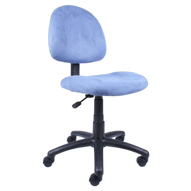 Boss Office Products B325-BE Perfect Posture Deluxe Modern Home Office Chair without Arms, Blue