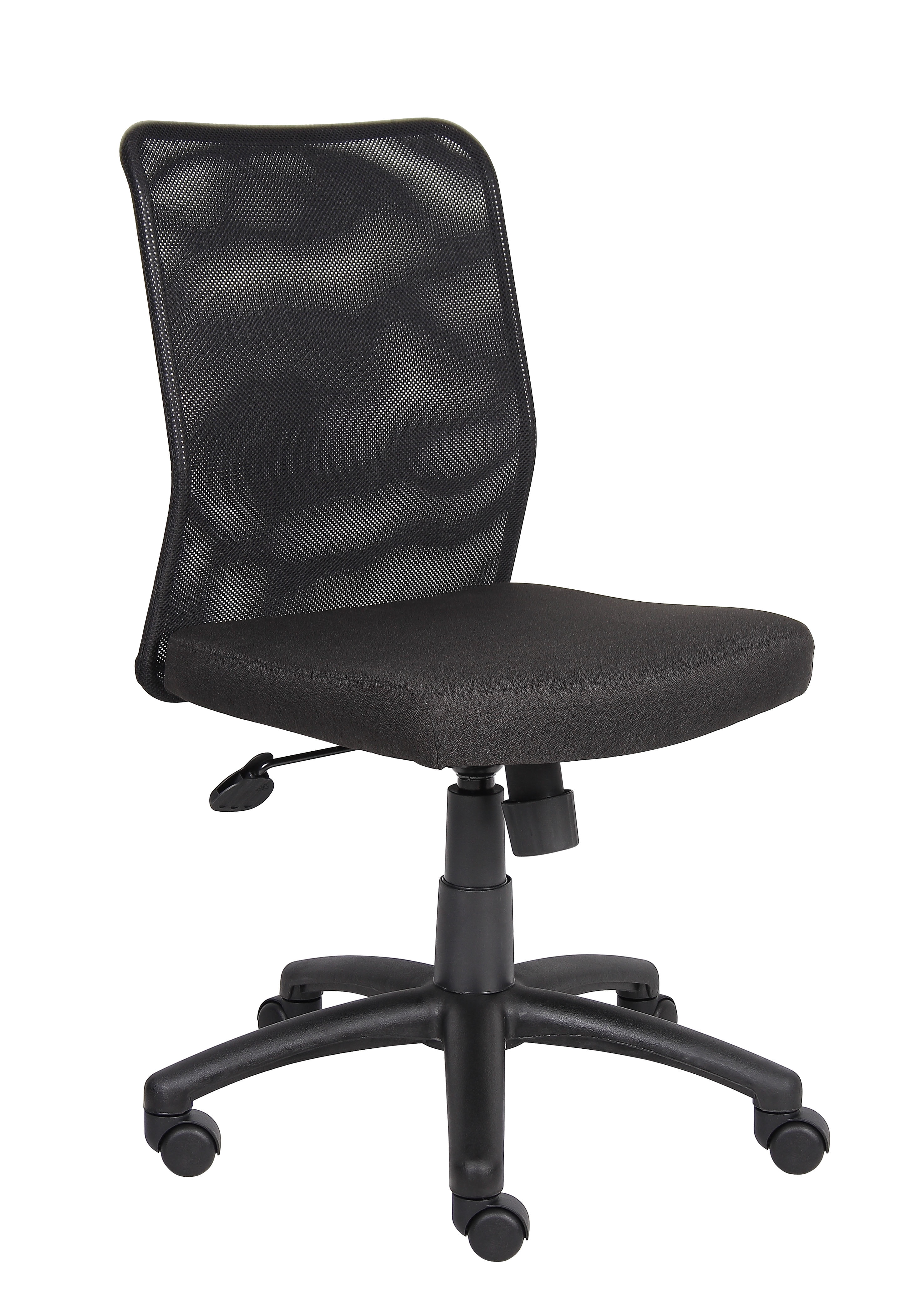 Modern Swivel Mesh Task Chair with Armless Design in Black