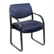 Boss Office Products B9521-BE Fabric Sled Base Guest Chair with Arms, Blue