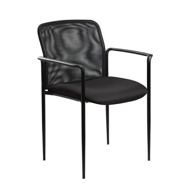 Boss Office Products Black Stackable Guest Reception Chair