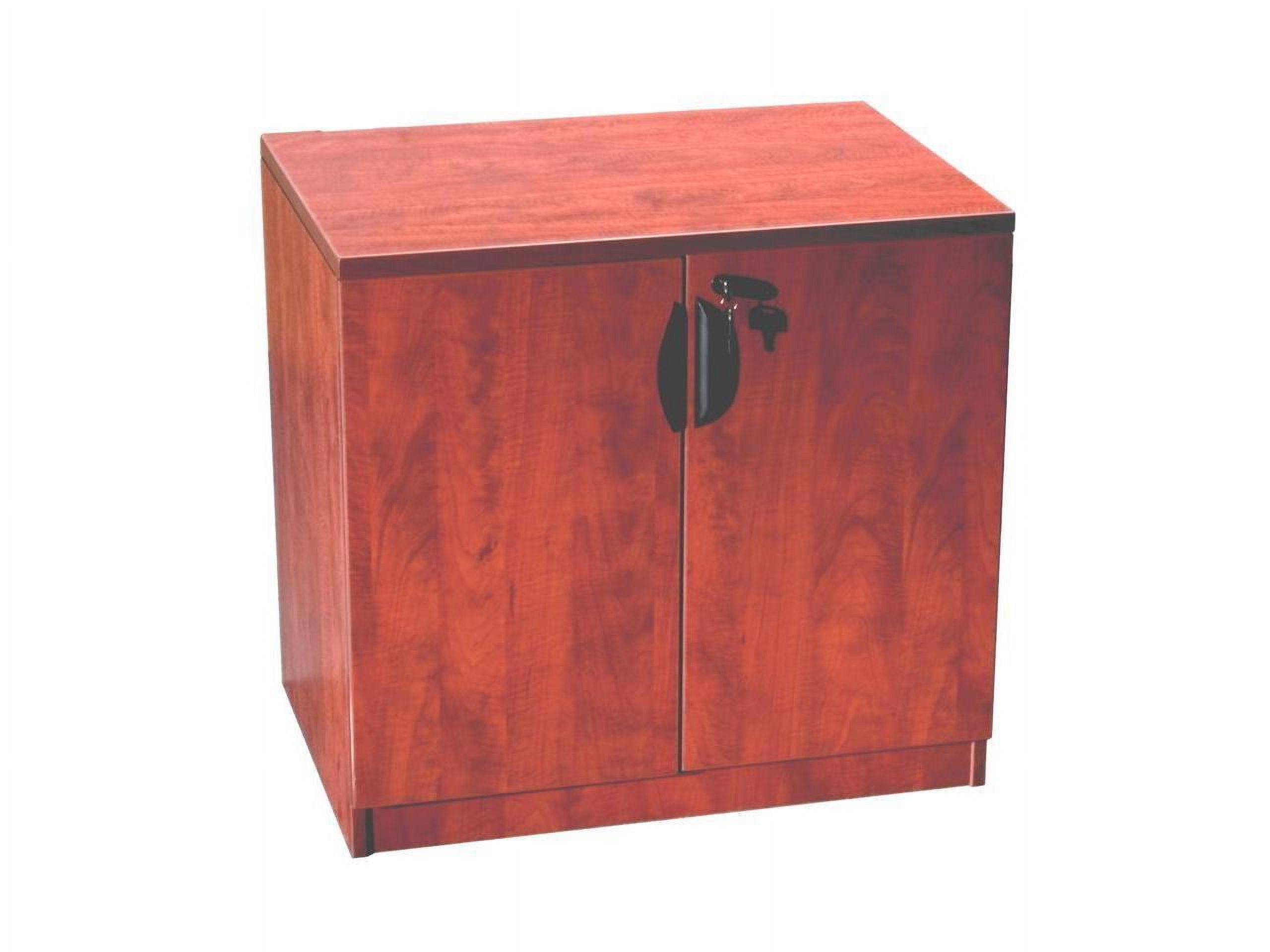 Traditional Cherry Wood Lockable Office Cabinet with 2 Drawers