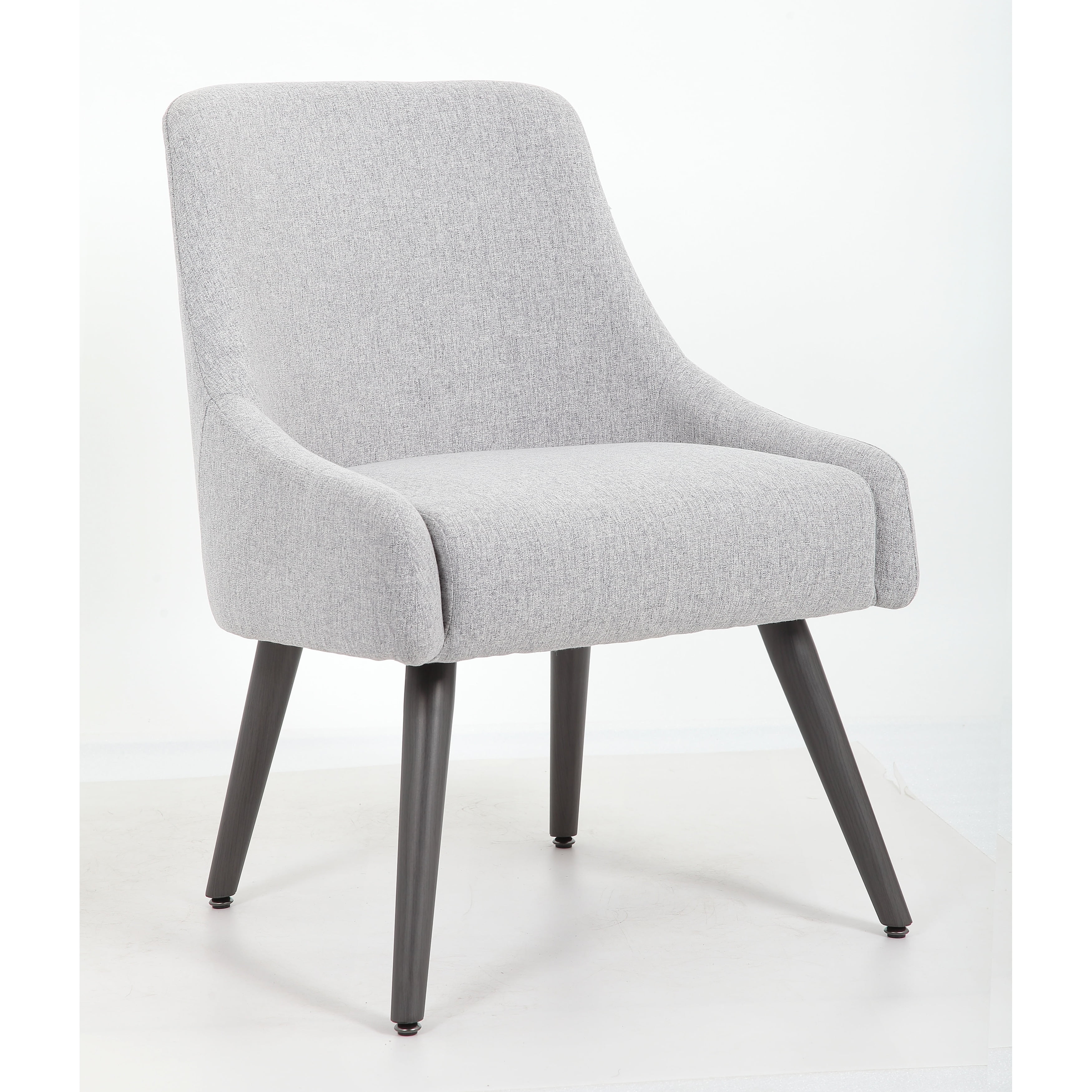 Boyle Heritage Gray Poly-Linen Weave Guest Chair with Metal Legs