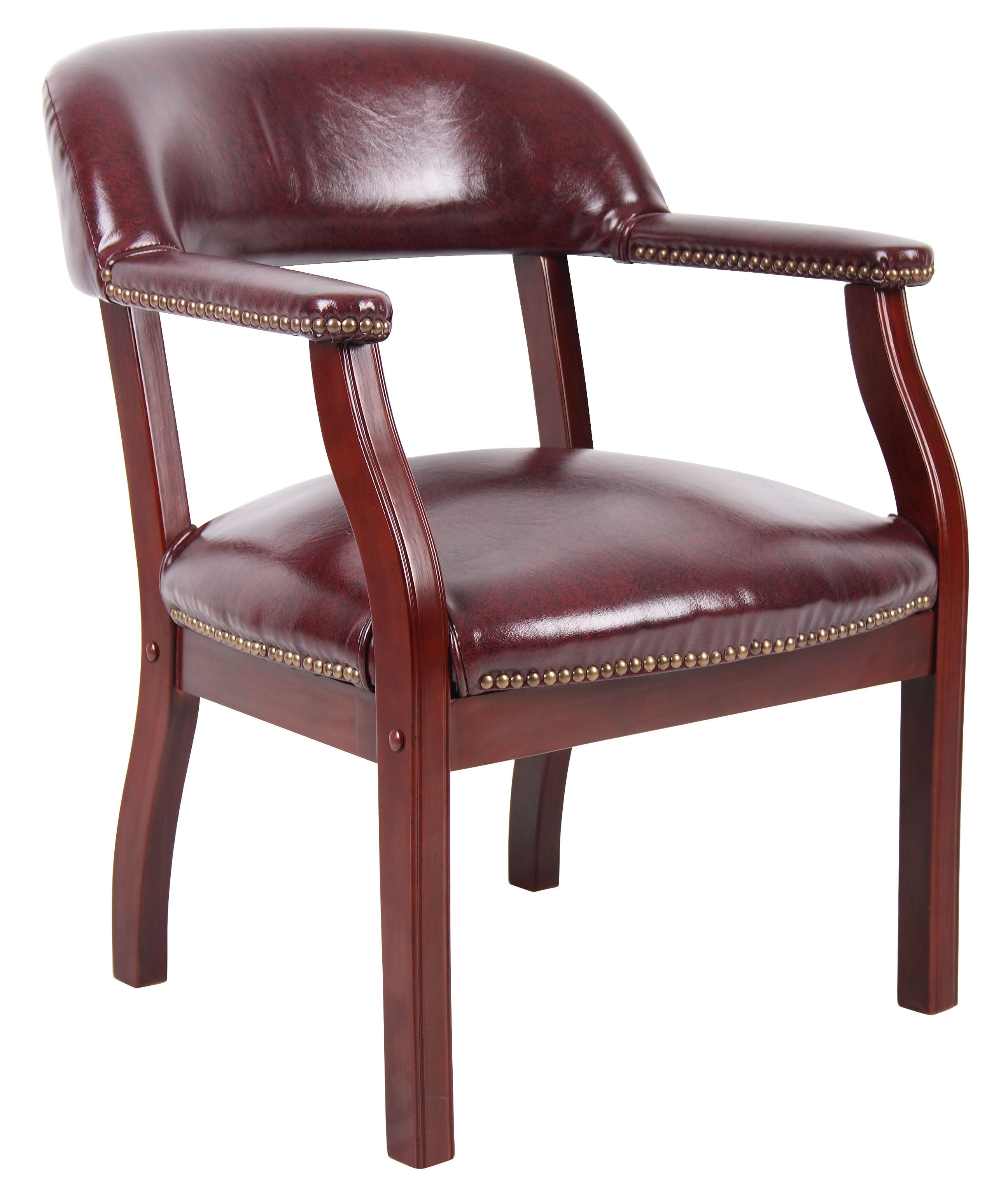 Boss Office Products Burgundy Ivy League Executive Captains Chair