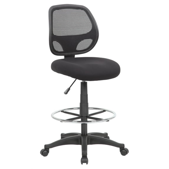 Boss Office Products Commercial Grade Mesh Drafting Chair, Black