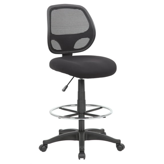 Boss Office Products Commercial Grade Mesh Drafting Chair, Black