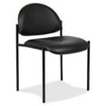 thumbnail image 1 of Boss Office Products Diamond Steel Office Caressoft Vinyl Square Back Stacking Chair with Arms, Black, 1 of 10