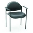 thumbnail image 1 of Boss Office Products Diamond Steel Office Caressoft Vinyl Stacking Chair with Arms, Black, 1 of 10