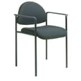 thumbnail image 1 of Boss Office Products Diamond Steel Office Stacking Chair with Arms, Black, 1 of 7