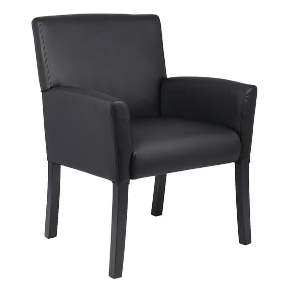 Boss Office Products Executive Box Arm Office Chair with Mahogany Base