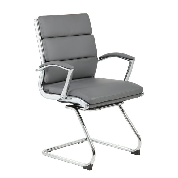 Boss Office Products Executive CaressoftPlus Chair with Metal Chrome Finish - Guest Reception Waiting Room Chair