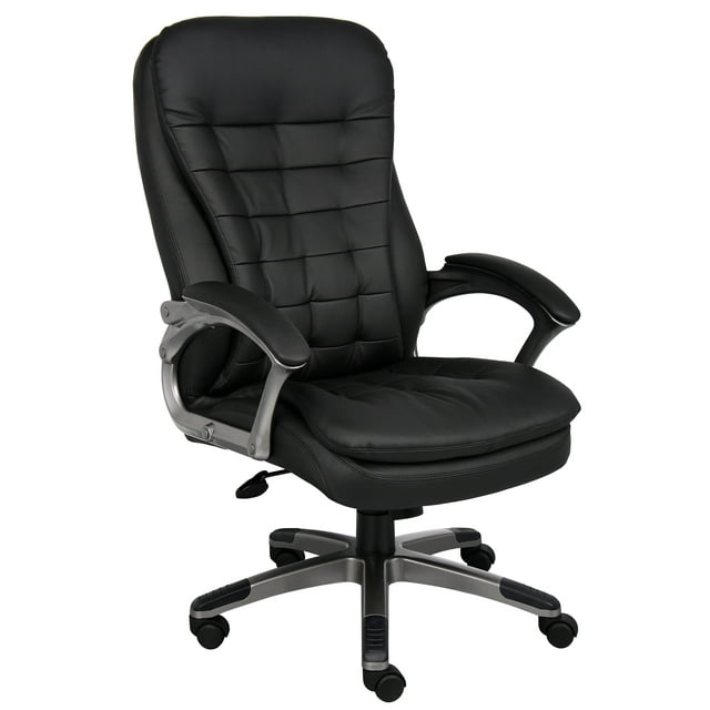 Boss Office Products Executive High Back Pillow Top Office Chair in Black