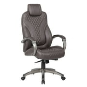 Boss Office Products Executive Hinged Arm Chair with Casters, Brown