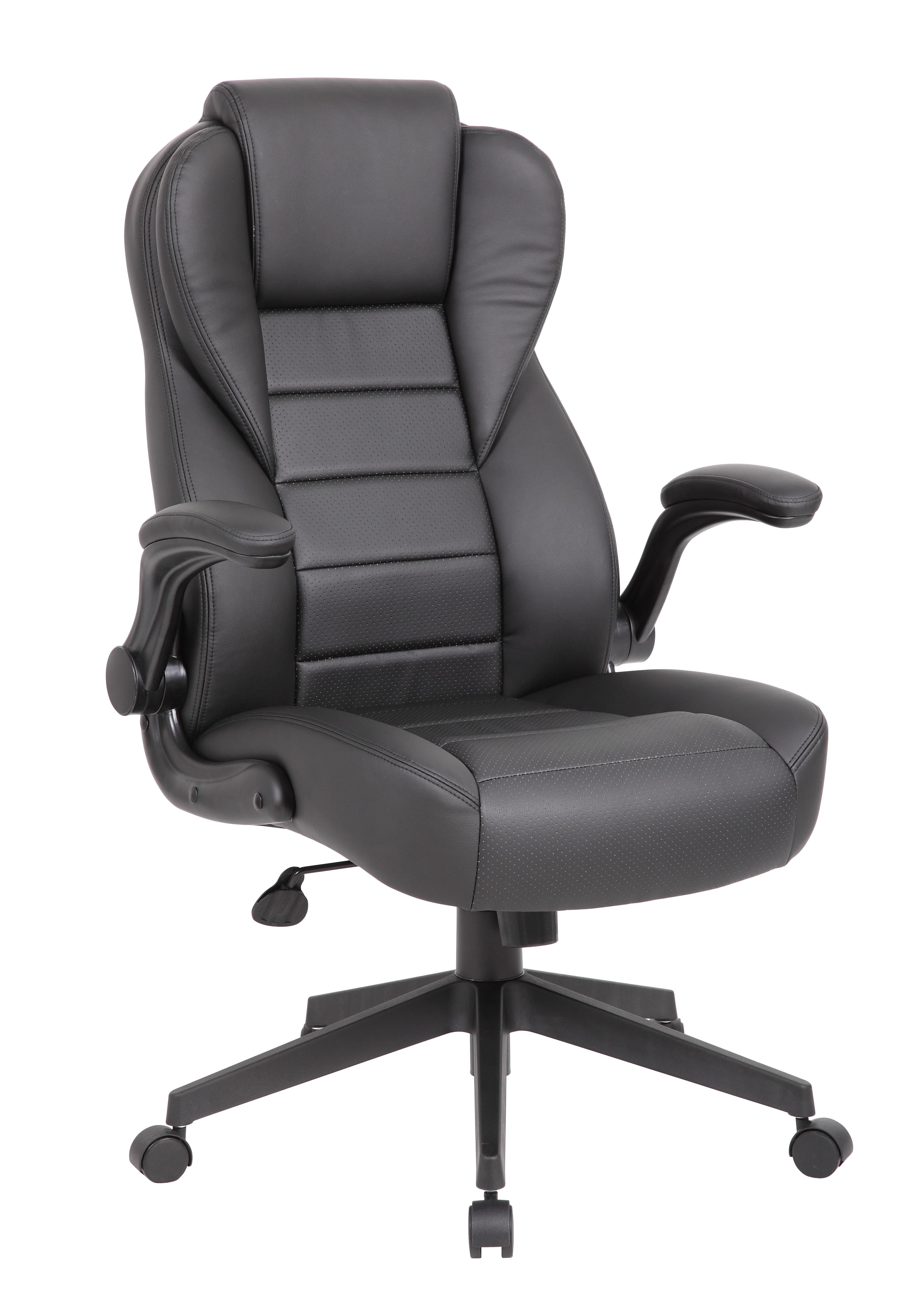 Elegant High Back Black LeatherPlus Executive Swivel Chair