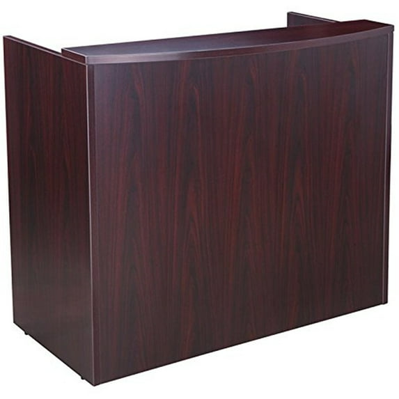 Boss Office Products Holland Series Reception Desk, Mahogany