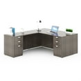 thumbnail image 1 of Boss Office Products Holland Suite Desk And Credenza With Dual File Storage Pedestals, Driftwood, 1 of 7