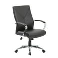 thumbnail image 1 of Boss Office Products LeatherPlus Home Office Adjustable Executive Chair with Casters, Black, 1 of 10