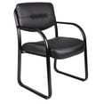 thumbnail image 1 of Boss Office Products LeatherPlus Waiting Room Reception Chair with Arms, Black, 1 of 10