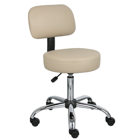 Boss Office Products Medical Spa Rolling Mid-Back Desk Stool, Beige