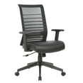 thumbnail image 1 of Boss Office Products Mesh Back Vinyl Task Chair with Adjustable Arm in Black, 1 of 8