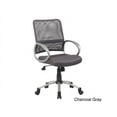 thumbnail image 1 of Boss Office Products Mesh Back with Pewter Finish Task Chair with Casters, Charcoal Grey, 1 of 9