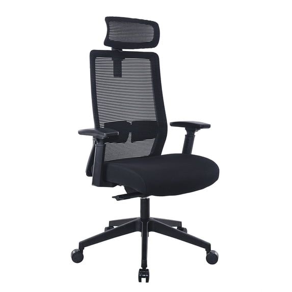 Boss Office Products Mesh Task Chair with Headrest, Black