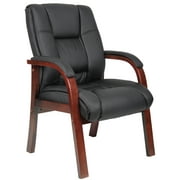 Boss Office Products Mid Back Wood Finished Guest Chairs, Multiple Finishes