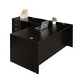 thumbnail image 1 of Boss Office Products Mocha 71 inch Executive L-Shape Corner Desk with File Storage Pedestal, 1 of 5