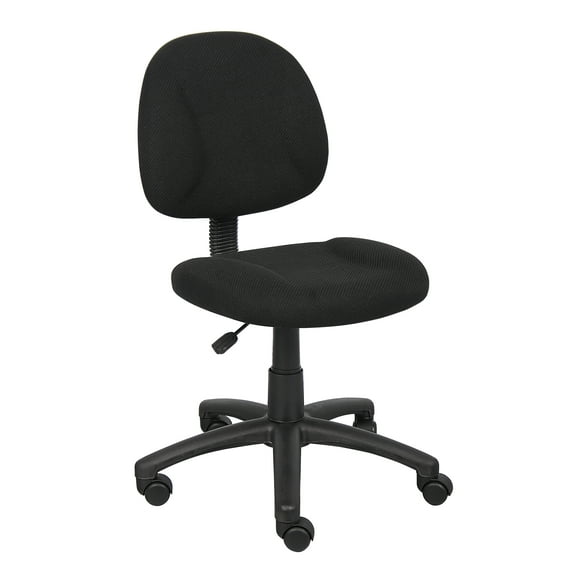 Boss Office Products Perfect Posture Deluxe Office Task Chair without Arms, Black