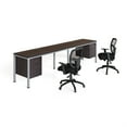 thumbnail image 1 of Boss Office Products Simple System Double Desk, Side By Side With 2 Pedestals, 29-1/2"H x 120"W x 24"D, Driftwood, 1 of 7