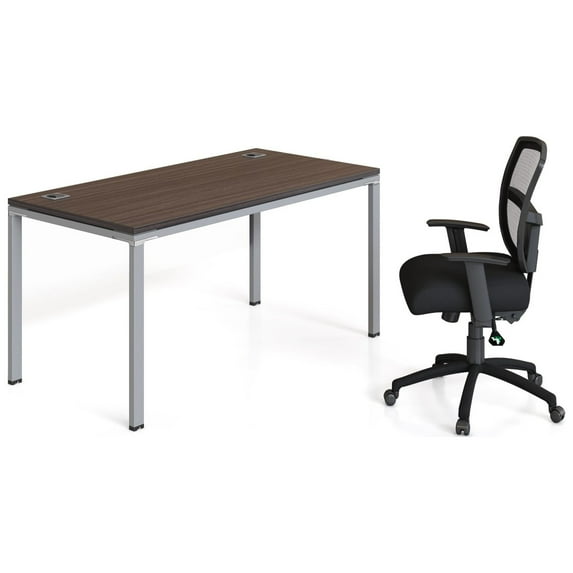 Boss Office Products Single Desk, 71" x 30"Desk Top, Driftwood