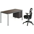 thumbnail image 1 of Boss Office Products Single Desk with (1) Pedestal, 66" x 30" Desk Top (ea), Driftwood, 1 of 2