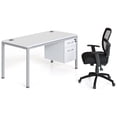 thumbnail image 1 of Boss Office Products Single Desk with (1) Pedestal, 66" x 30" Desk Top (ea), White, 1 of 2