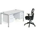 thumbnail image 1 of Boss Office Products Single Desk with (2) Pedestals, 60" x 30" Desk Top, White, 1 of 2