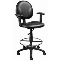 Boss Office Products Stand Up Drafting Stool with Foot Rest, Black