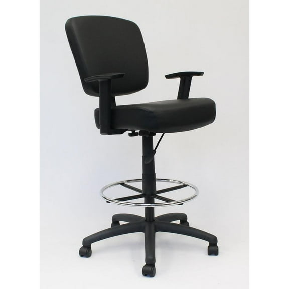 Boss Office Products Big and Tall Transitional Oversized Task Chair Stool, Black