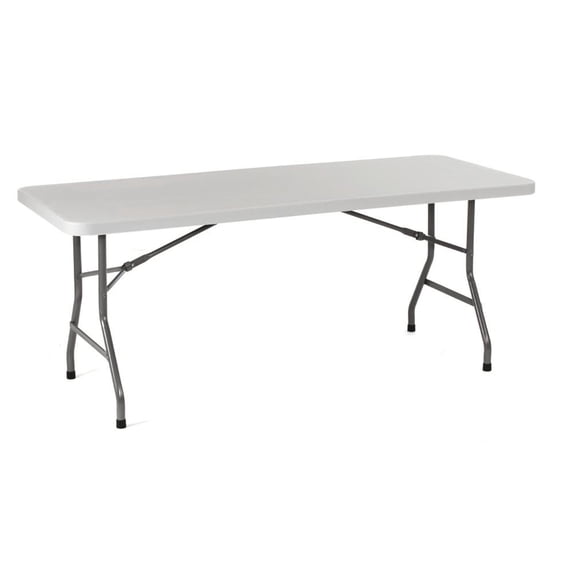 Boss Office Products Transitional Grey/Black Molded Folding Table