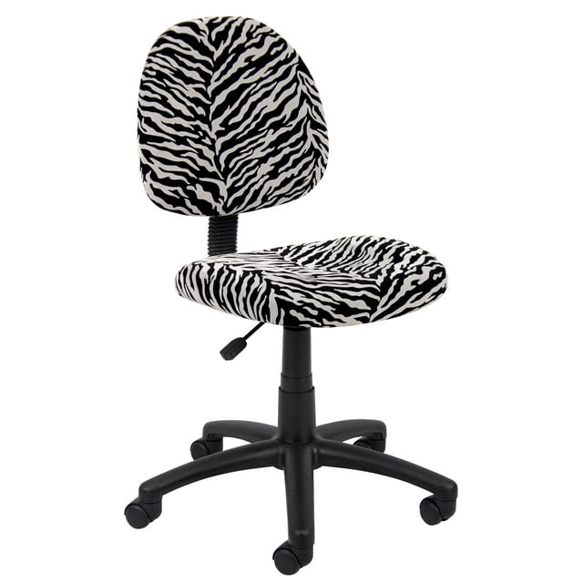 Boss Office Products Zebra Perfect Posture Delubye Modern Home Office Chair without Arms