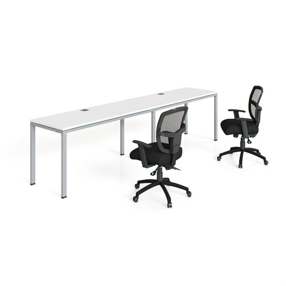 Boss Office Products Simple System Side by Side Double Desks in White