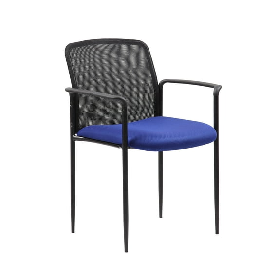 Boss Office Products Stackable Mesh Guest Chair in Blue