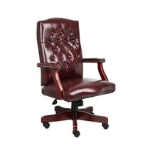 Boss Office Products Traditional High Back Faux Leather Tufted Executive Chair in Oxblood