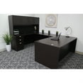 thumbnail image 1 of Boss Office Products U-Shape Desk Credenza with Pedestal and Hutch in Mocha, 1 of 8