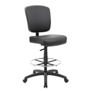 Boss Office Products Big and Tall Oversized Drafting Stool with Foot Rest, Black