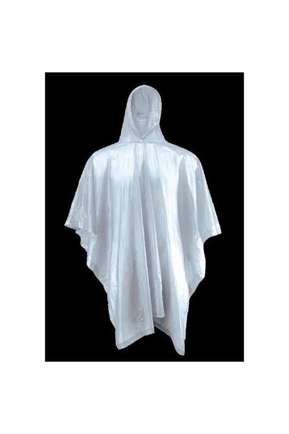 8113001 PVC Rain Poncho, Clear - One Size