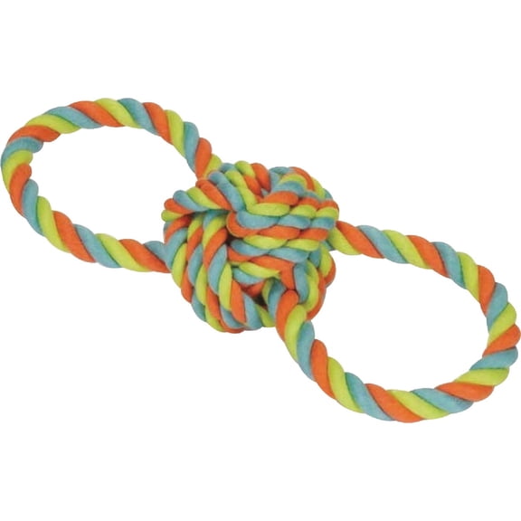 Boss Pet Products Chomper Figure 8 Dog Rope Toy - Chewable, Multicolor, 11"