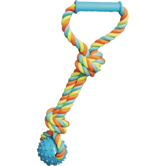 Boss Pet Chomper Rope Tugger with Spike Ball Dog Toy - Single Pack