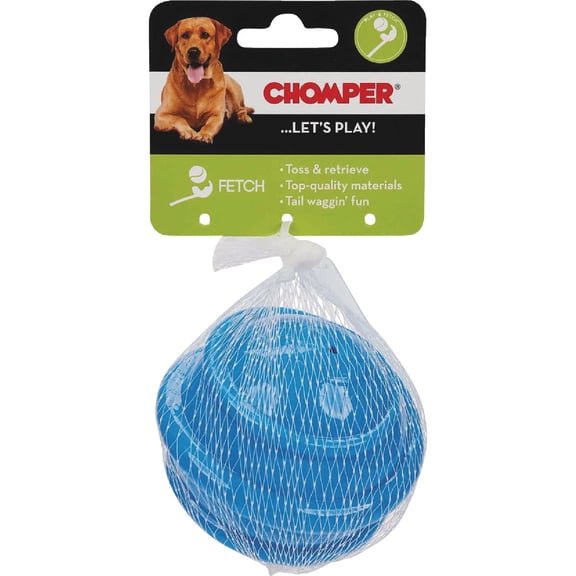 Boss Pet Chomper Squeaky Spiral Ball Dog Toy - Pack of 4