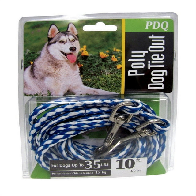 Boss Pet PDQ Blue / White TieOut Poly Dog Tie Out Rope Small/Medium